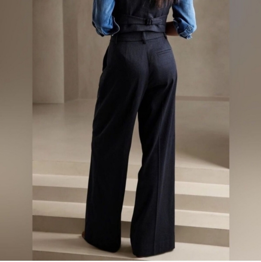 Banana Republic Navy Wide-Leg Trousers - Picture 5 of 6